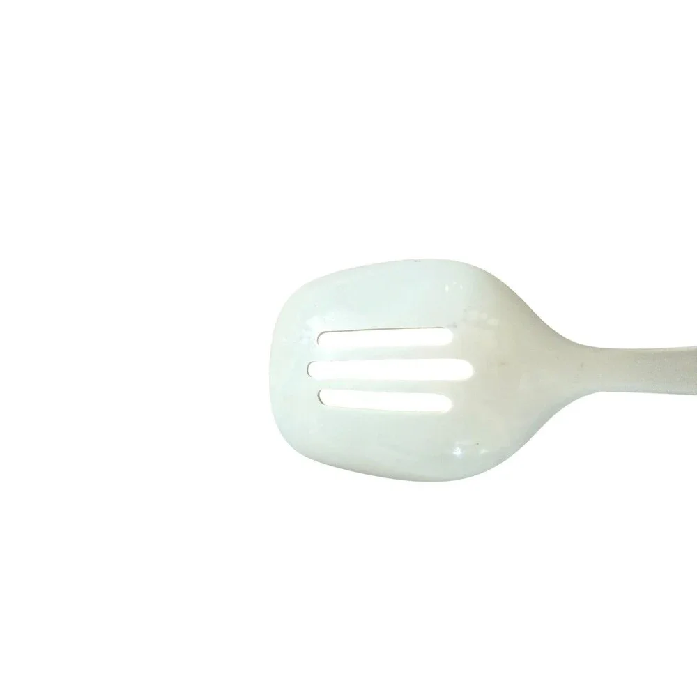 Melamine Plastic Serving Spoon Slotted Kitchen Utensil White